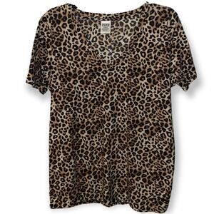 PINK VIctoria's Secret Cheetah print leisure top Sz Large EUC